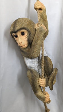 Hanging Baby Chimpanzee Lifelike Resin Indoor Outdoor Unique Monkey Decor | Chimpanzee Lover's Gift