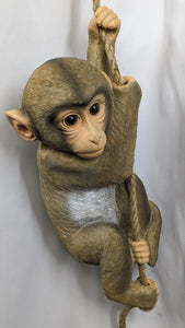 Hanging Baby Chimpanzee Lifelike Resin Indoor Outdoor Unique Monkey Decor | Chimpanzee Lover's Gift