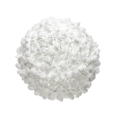 Large Flocked Faux snowball ornamental Winter decoration