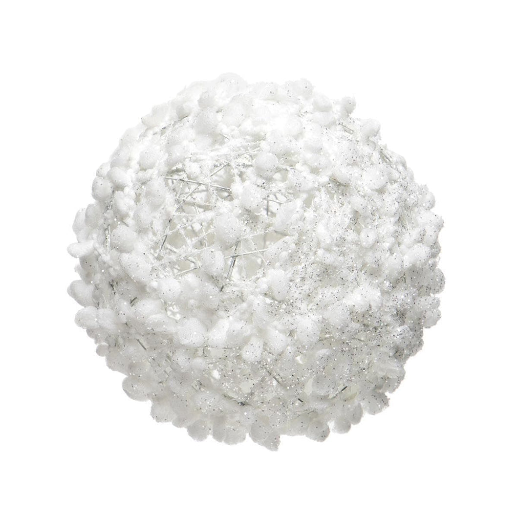 Large Flocked Faux snowball ornamental Winter decoration