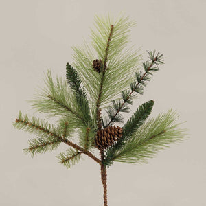 Yellowstone pine and pine cones spray pick 19" long | artificial christmas decoration