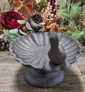 Cast Iron Tabletop Decorative Birdbath Bird Lover's Gift