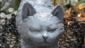 Gray Kitty Cat Quality Resin Indoor Outdoor Cat Lover's Gift
