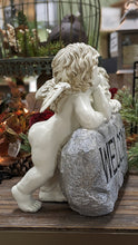 Load image into Gallery viewer, Double Cherub Welcome Stone Rock made of Quality Resin Cherub Lover&#39;s Gift