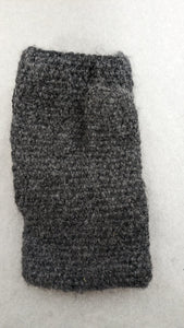 Gray owl knit fingerless mittens winter ski snowboard novelty rare  adult unisex unique gift | owl lover's gift
