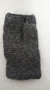 Gray owl knit fingerless texting winter mittens  Owl lover's gift