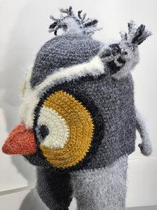 Gray Owl knit winter ski snowboard hat adult unisex unique gift Owl Lover's Gift