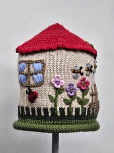 Mushroom house knit bucket hat knit winter ski snowboard adult unisex