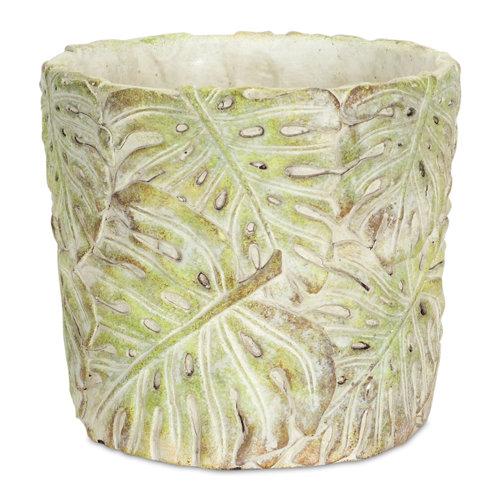Monstera embedded design flower pot l Tropical Garden Design | Medium