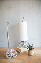 Load image into Gallery viewer, White Cast Iron Octopus Paper Towel Stand
