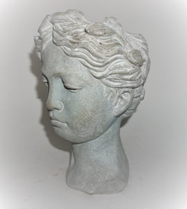 Greek Lady Head Planter | 9" Tall Aphrodite Goddess