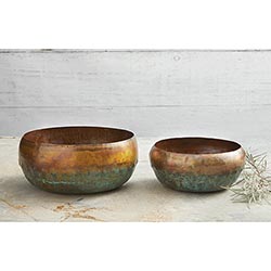 Copper Blue Hammered Planter/Pot