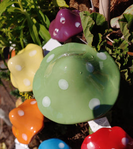 Whimsical Ceramic Mushroom | Medium toadstool for your garden
