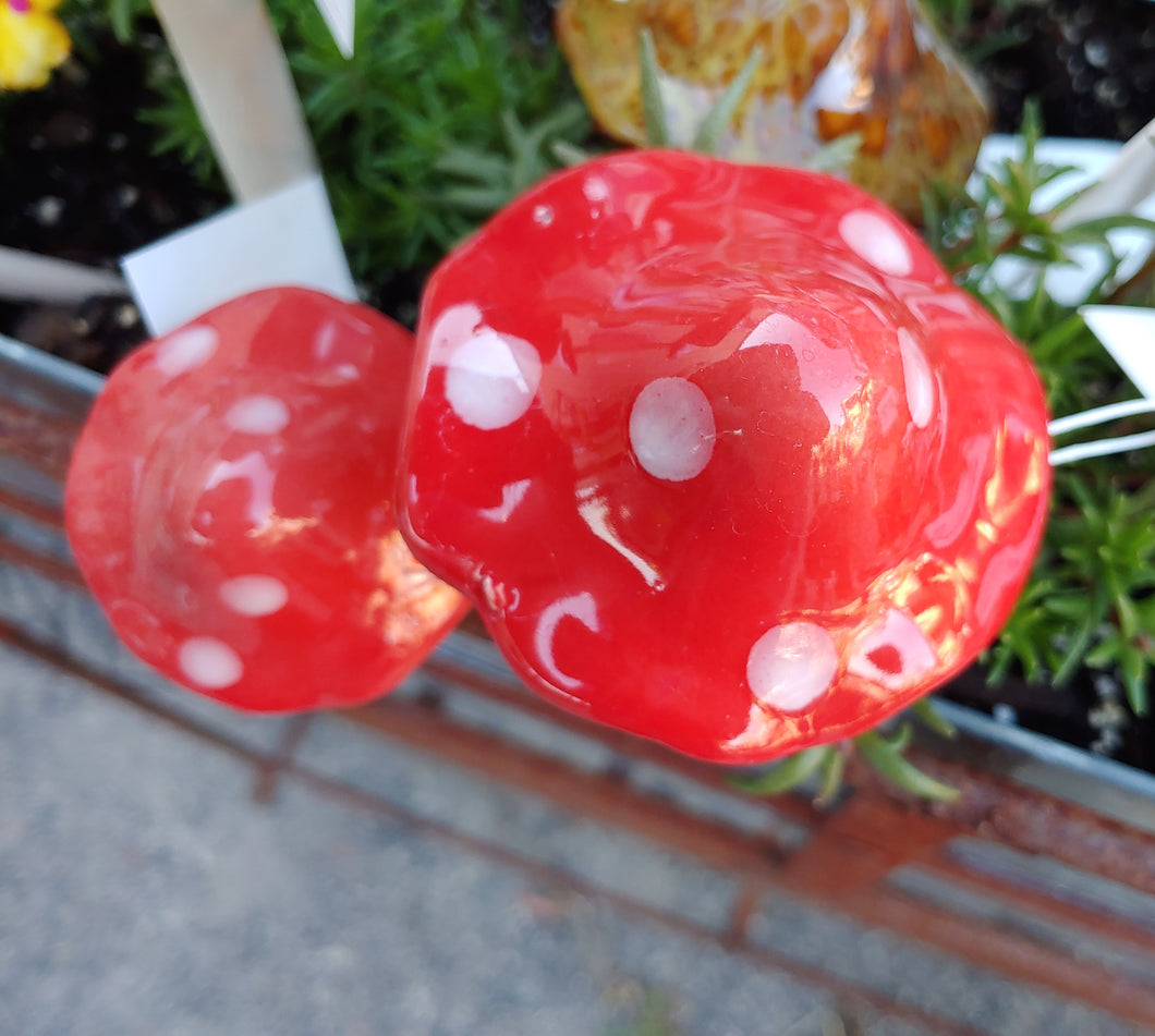 Whimsical Ceramic Mushroom | Medium toadstool for your garden