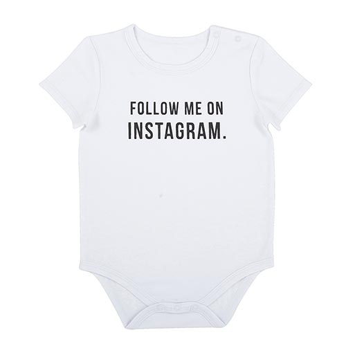 That's All® Snapshirt white onsie - Follow Me on Instagram  6-12 months