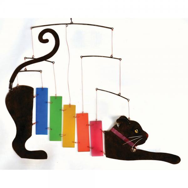 Kitten Rainbow Glass Wind Chime | Cat Mobile