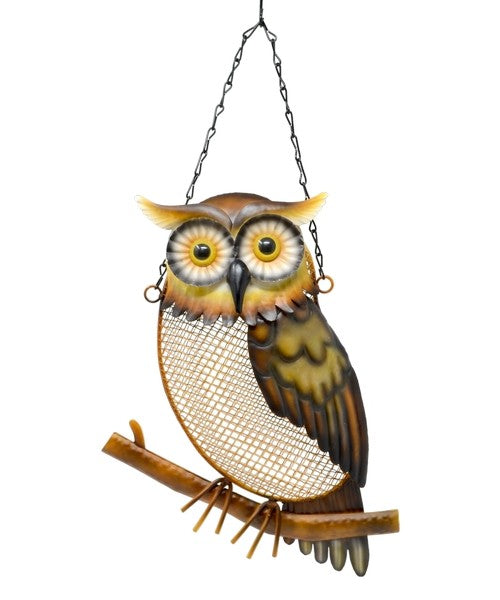 Hanging Metal Owl Mesh Birdfeeder