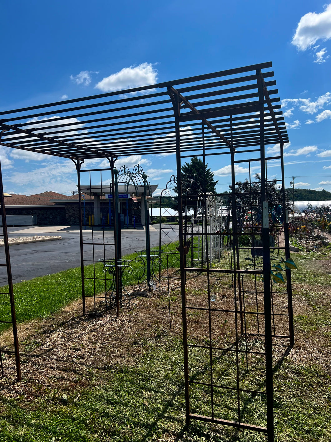 Metal Pergola with Trellis sides for your Garden -In Store Only!
