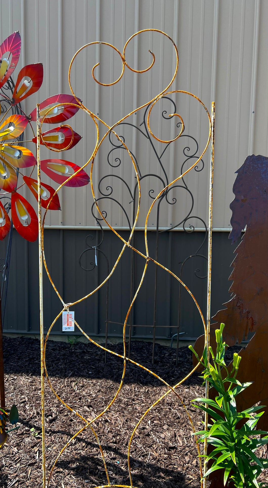 White Scroll Trellis for your Garden climbing Roses-In Store Only!