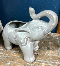Load image into Gallery viewer, White Ceramic Planter Elephant Flower Pot