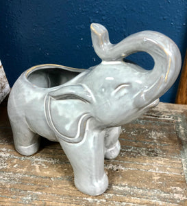 White Ceramic Planter Elephant Flower Pot