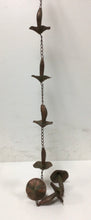 Load image into Gallery viewer, Mushroom rain chain with a patina copper finish 76&quot; long