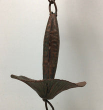Load image into Gallery viewer, Mushroom rain chain with a patina copper finish 76&quot; long