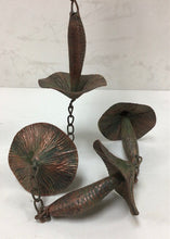 Load image into Gallery viewer, Mushroom rain chain with a patina copper finish 76&quot; long