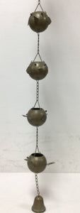 Metal Happy Little Birds Rain Chain with Attached Hanger 65" long