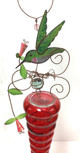 Birds of a Feather Hummingbird Feeder-Red Bottle | 20.5"