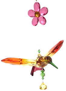 Beautiful acrylic hummingbird suncatcher. 