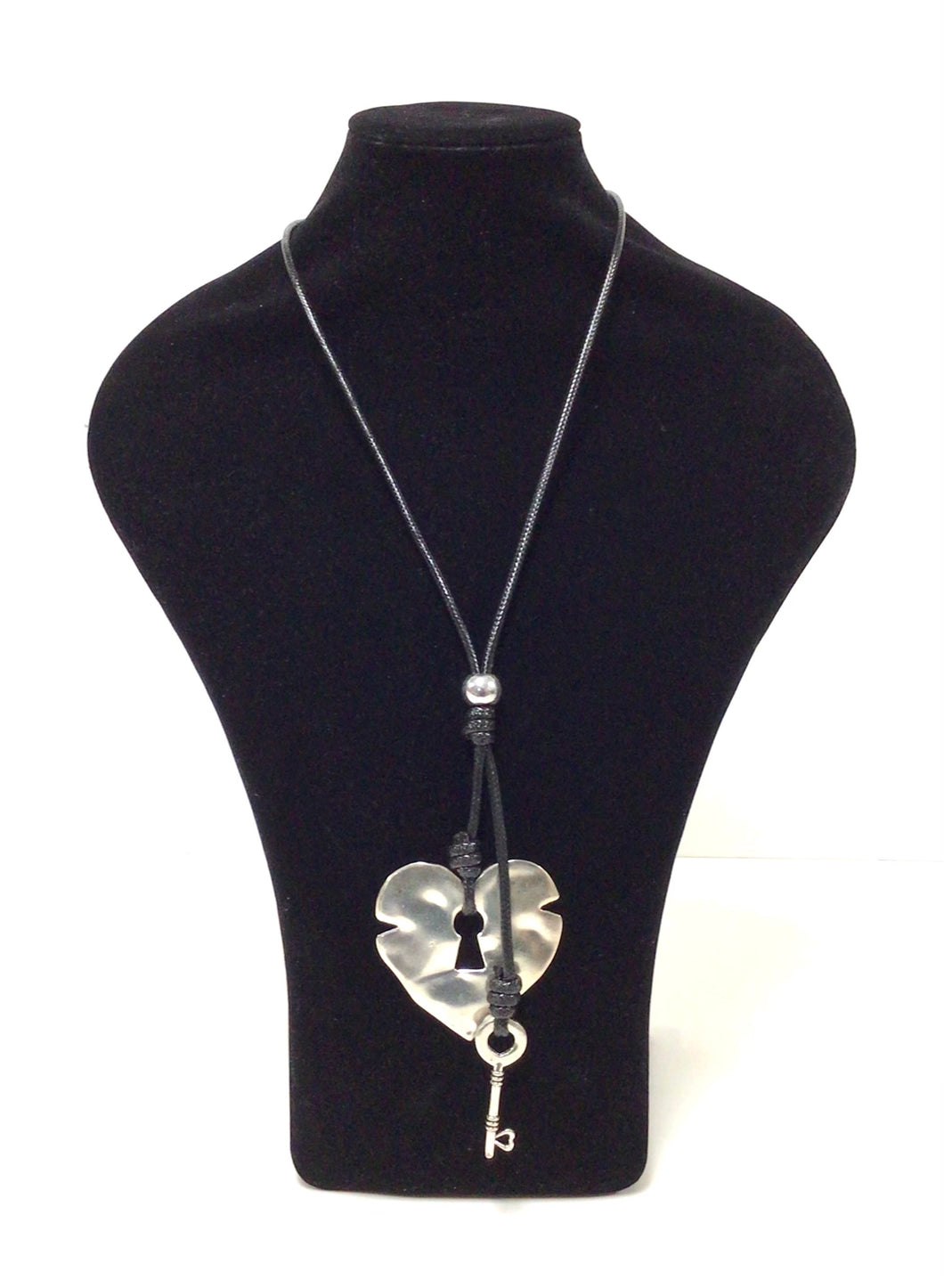 Heart Lock and Key Pendant Necklace. 2.5