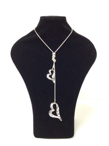 Open Heart Lariat Snake Chain Necklace