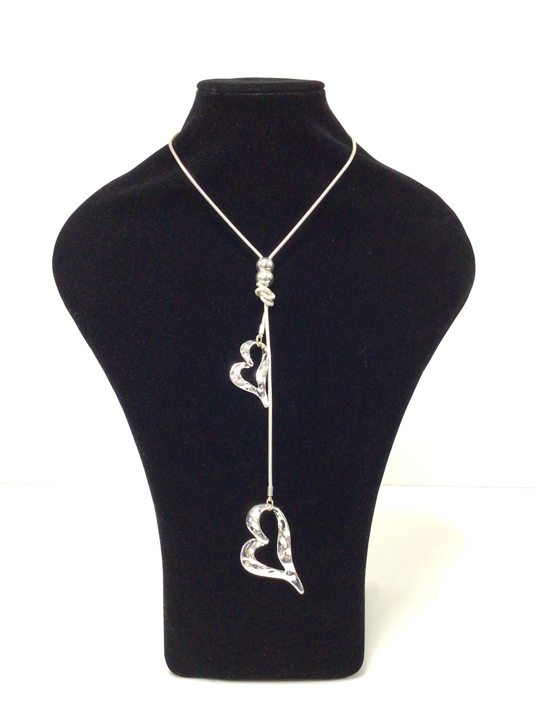 Open Heart Lariat Snake Chain Necklace
