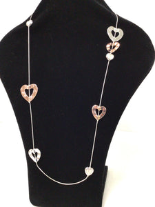 Heart Necklace Rose/Silver