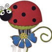 Load image into Gallery viewer, Galvanized Ladybug Rain Gauge |  33&quot;