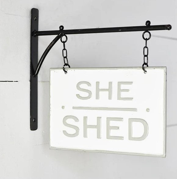 Hanging She Shed Sign | wall mount | Vintage  Look