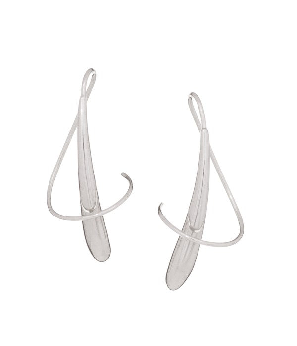 Twist and Twirl | Silver Earrings |  4292 | Fun | Rhodium Finish