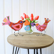 Load image into Gallery viewer, Valentine&#39;s Day Birdies Set of 2 with Candy Heart Sayings