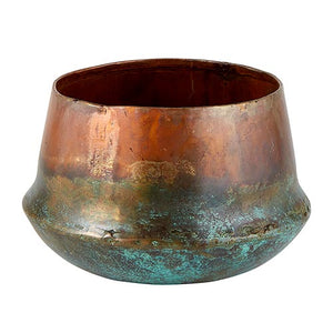 Small Metal 5" Succulent Planter Pot | Copper look and Patina
