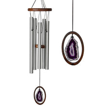 Load image into Gallery viewer, Genuine Purple Agate Stone Metal Wind Chime | Woodstock Celtic Gift