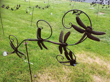 Load image into Gallery viewer, Outdoor Balancing Dragonfly Stake | Kinetic Sculpture | Garden Tippers