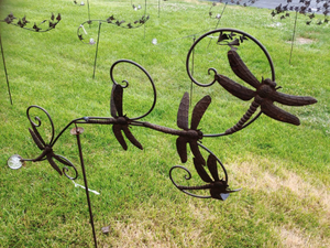 Outdoor Balancing Dragonfly Stake | Kinetic Sculpture | Garden Tippers