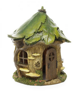 Miniature Forest House for Fairies with Leaf Roof