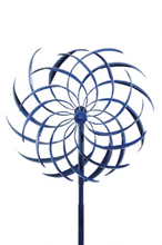 Load image into Gallery viewer, Windswept Blue Outdoor Wind Spinner Kinetic Art  Garden Art | HH778
