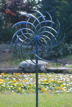 Load image into Gallery viewer, Windswept Blue Outdoor Wind Spinner Kinetic Art  Garden Art | HH778
