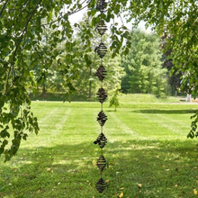 Load image into Gallery viewer, Outdoor Rain Chains with spirals and bees | 76&quot; Hand-brushed Antique Bronze