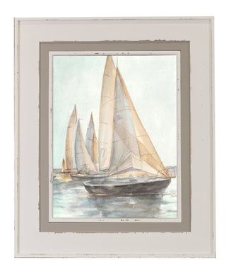 Sailboat White Wood Framed Art Print #2 | LOCAL PICK UP ONLY