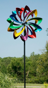 Festival kinetic metal wind spinner in a rainbow of colors