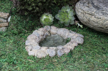 Load image into Gallery viewer, Miniature pond for a fairy garden.  Cobblestone bank.  